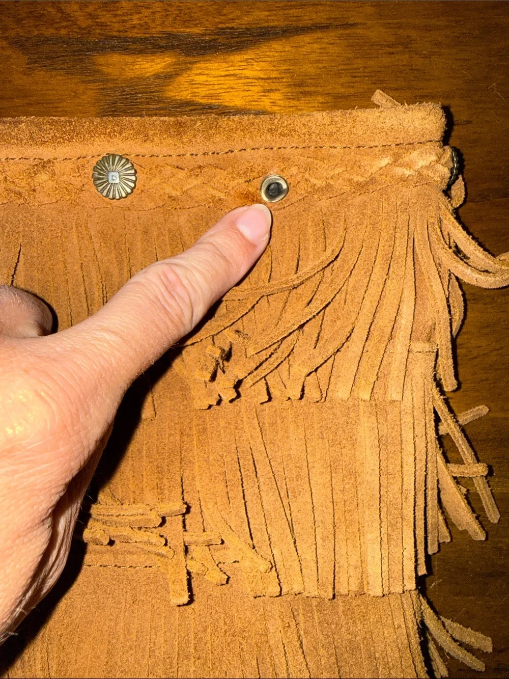 Minnetonka Suede Fringe Moccasin Boots - Rust Tan